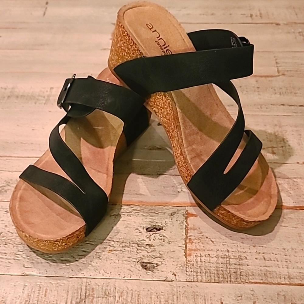 Annie Comfort Sandal Womens Shoes, Black, Size 5.5